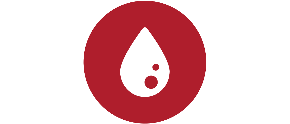 Большая пиктограмма — красная капля крови из Руководства по анализу газов крови